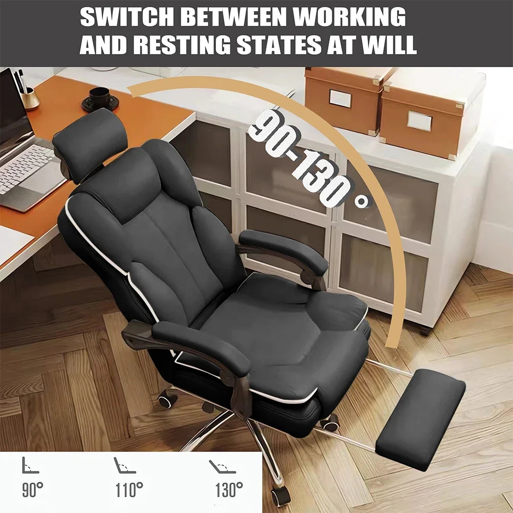 Ergonomic Office Chair High Back with Adjustable Lumbar Support Retractable Footrest Reclining Desk Chair for Home Or Office Use