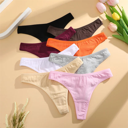 3Pcs/set Cotton Seamless Panties Comfort Underwear for Women Low Waist Breathable Thongs Sexy Solid Sport G-String Soft Lingerie
