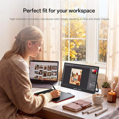 13.3 Inch 2K QHD Portable Monitor, 400 Nits, 100% SRGB, 16:10 Aspect Ratio, Built-in Speakers, VESA Mountable, Integrated Hidden