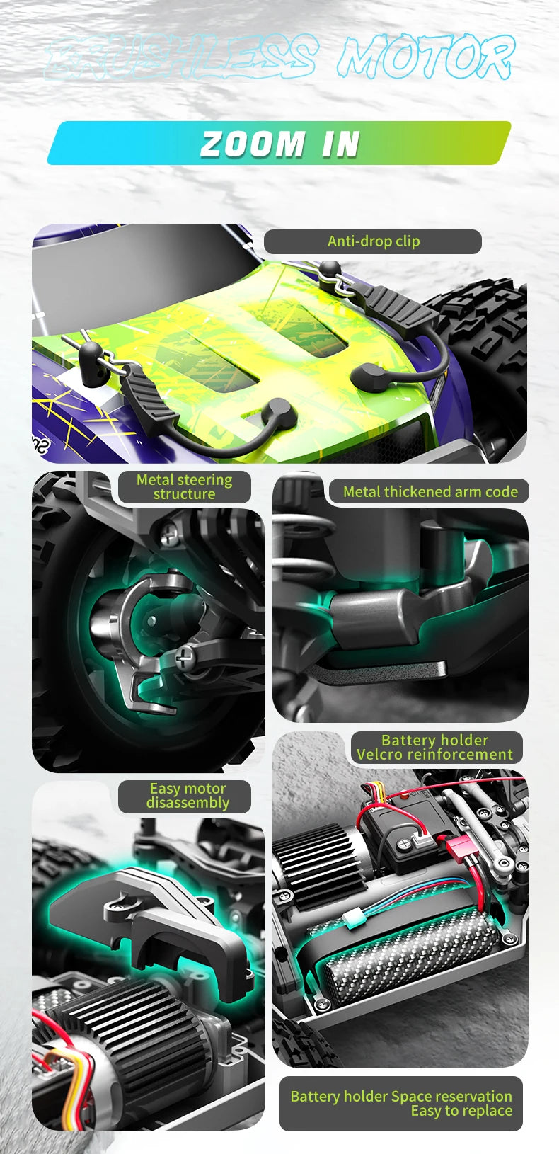 Teeggi 1:16 RC-bil 4WD 7.4V