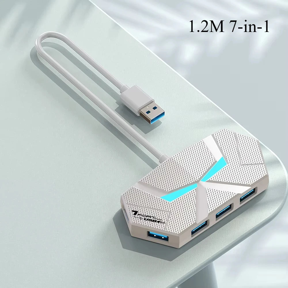 USB 3.0-hubb med 4 eller 7 portar – 0,6 eller 1,2 m