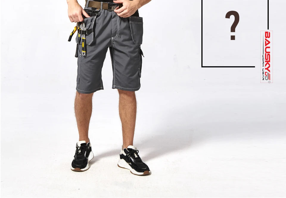 Men's durable multi-pocket work pants cargo work shorts workwear for Men