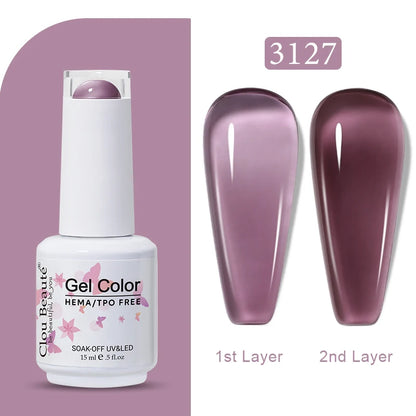 Clou Beaute Transparent French Gel Polish Translucent Nude Pink Red Jelly Glass Milky White Varnish Rainbow Color Nail Art