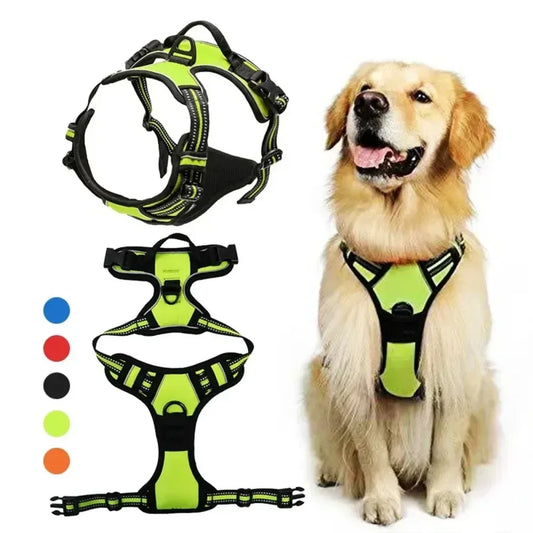 Reflexsele & Andningsbar Hundsele – Justerbar Väst för Små, Medelstora & Stora Hundar, S–XL