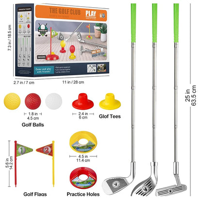 Children's Golf Club Toy Set For Kids Indoor Outdoor Sports Competition Interactive Retractable Golf Club Set New Year Gifts