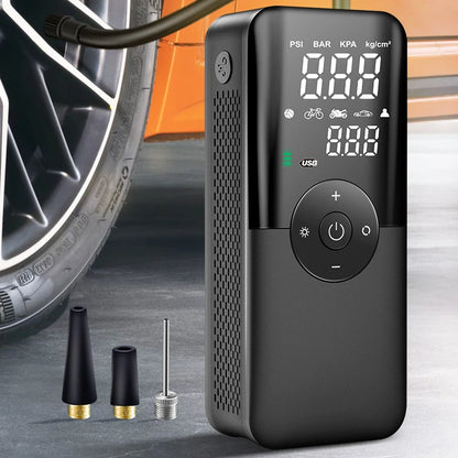 CARSUN Trådlös Digital Däckpump – Portabel Kompressor för Bil, MC, Cykel och Bollar