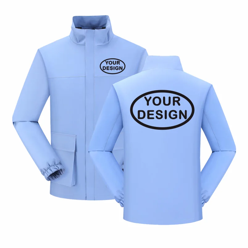 Autumn Men's Stand Up Collar Jacket Custom LOGO Printing Embroidery Company Brand Outdoor Waterproof And Windproof Thin Version