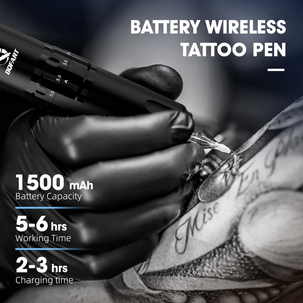 DQFART T1Pro Set Tattoo Electric Wireless Machine 1500mAh 10500Rmp/12V Tattoo Needles Tattoo Ink Artists Body Art High-quality