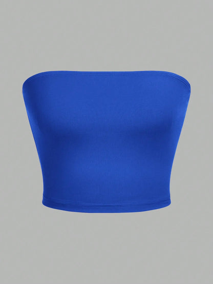 Axelbandslösa tubtoppar dam – 3-pack korta toppar, XS–XL
