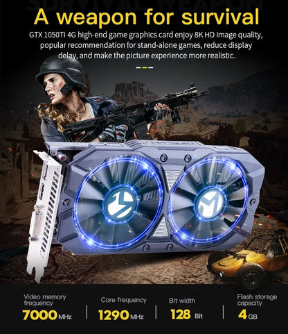 Aotesier Gaming PC Desktop INTEL Core E5-2650 CPU with RTX1050, 256G SSD, 16GB DDR4 3200 PC Gaming for all in One PC gamer Game