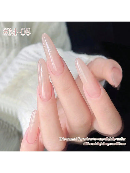 6pcs 15ml Ice-Transparent Nude Pink Nail Polish Full Set of Phototherapy Gel Suitable for Nail Salon DIY