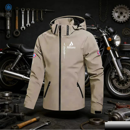 Herrjacka med Avtagbar Huva – Vind- & Vattentät Cykeljacka, Stora Storlekar XXS–2XL