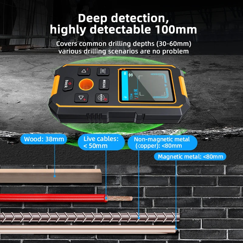 NOYAFA NF-513S Metal Detector Wall Scanner AC Live Cable Wires Metal Wood Stud Find with Positioning Hole Wall Detector