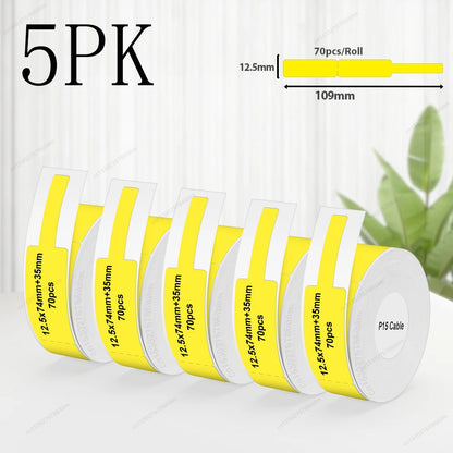 Termiska Etikettrullar P15 – Kompatibla med Marklife P15 P12 Phomemo D30 DELI Q2 – Vit Rosa Gul Blå Transparent Kabel 3/5/10-pack 2026