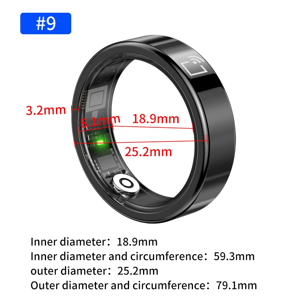 IP68 Waterproof Ceramic NFC Smart Ring Door Access Control Sleep Sports Health Tracking Minimalist Wearable Smartlife Key Ring