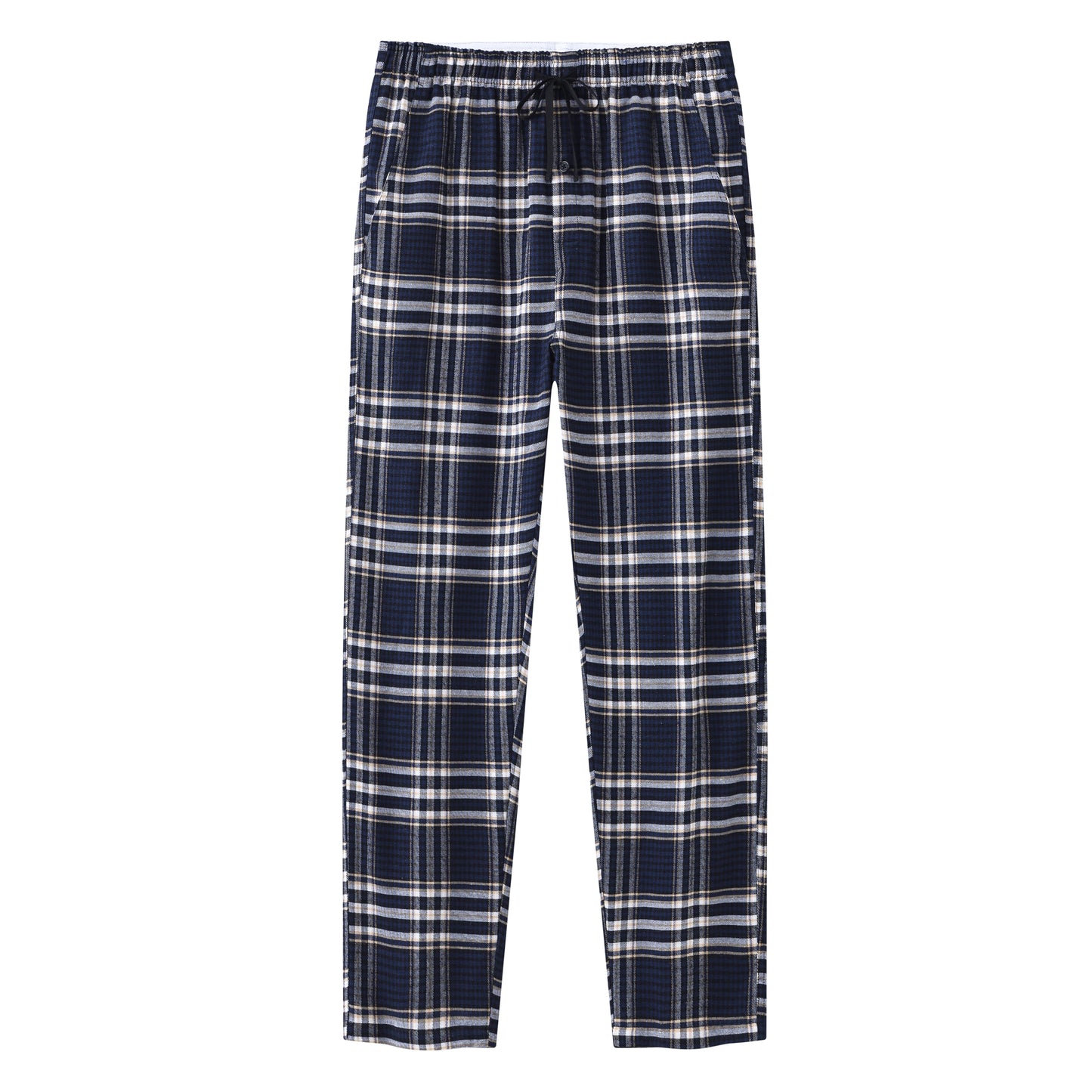 Men's 3Pcs Pajama Sleeping Pants Cotton Plaid Pjs, Long Plaid Print Sleepwear Pajama Pants with Elastic Waist Homewear