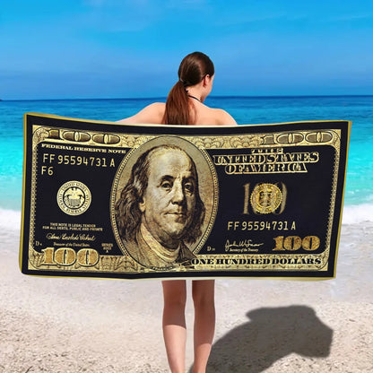 150/178cm A Soft Beach Towel With A Us Dollar Pattern Suitable For Swimming Camping Vacation And Yoga Multifunctional Towels