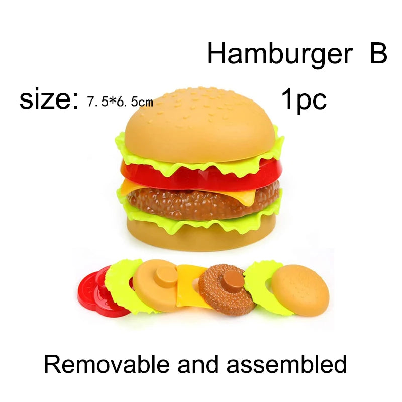 Låtsasmat för barn – hamburger, varmkorv och pommes för rollekar