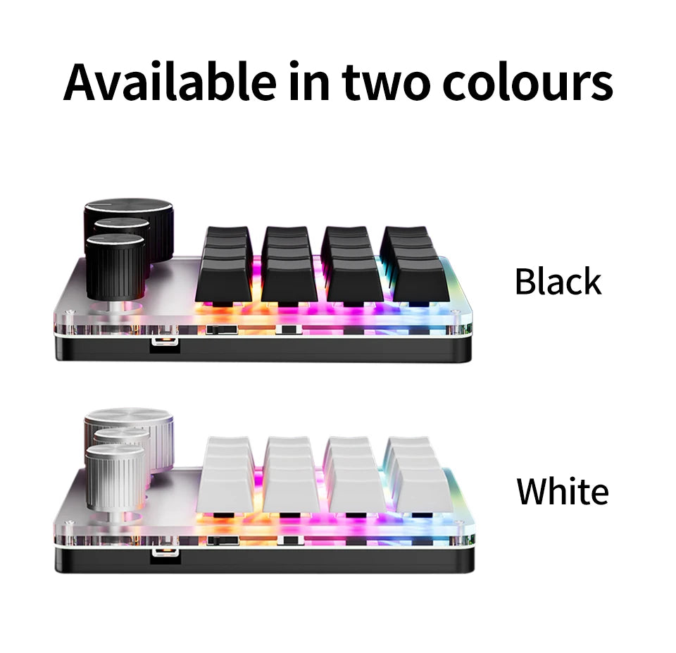 Bluetooth Macropad Macro Mechanical Keyboard 16 Keys 3 Knob RGB Mini Gaming Custom Programming Hotswap Keypads For Photoshop