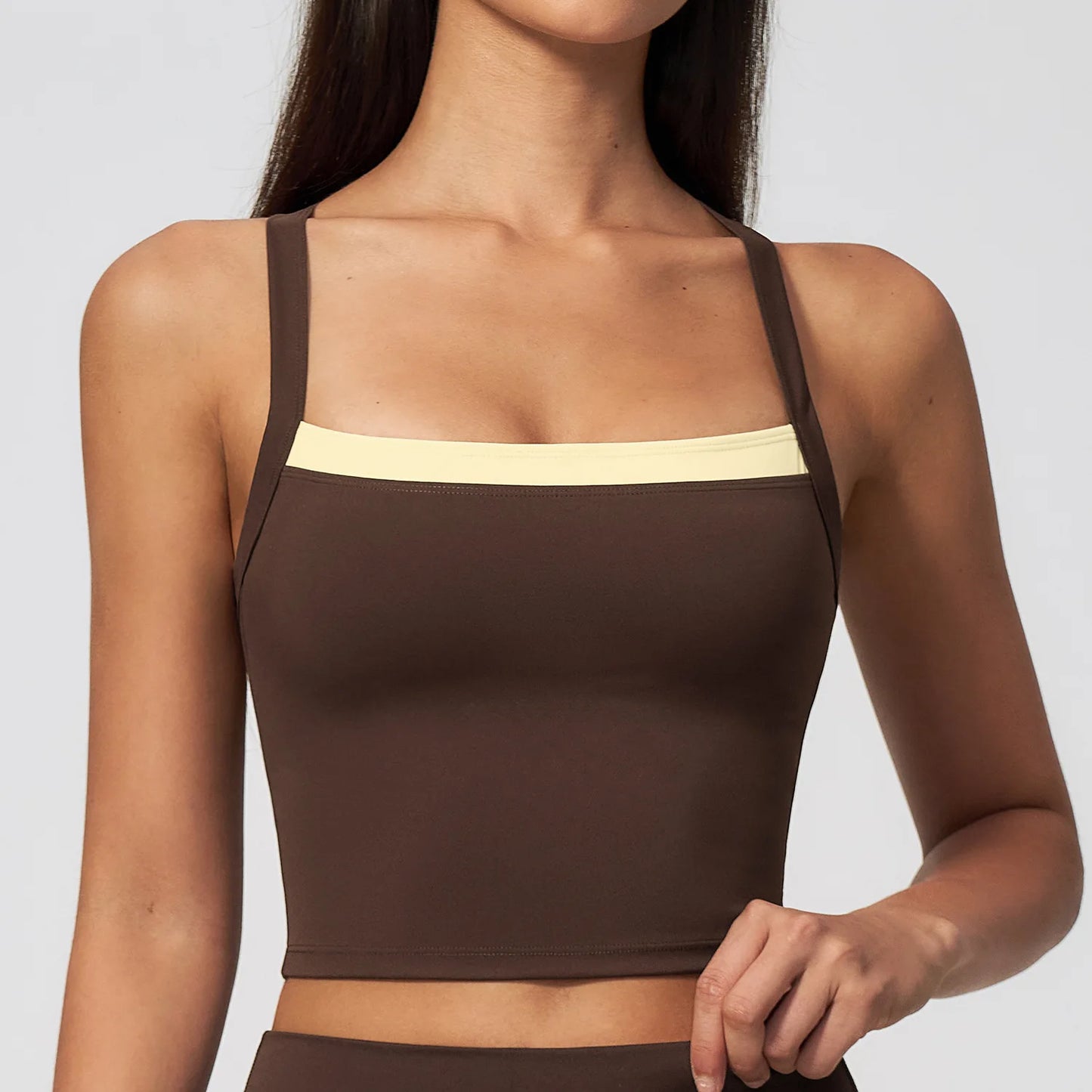 Women Criss Cross Back Yoga Tank Top Push Up Sports Bra Fitness Running Workout Gym Vest Color Block Sport Underwear Crop Top