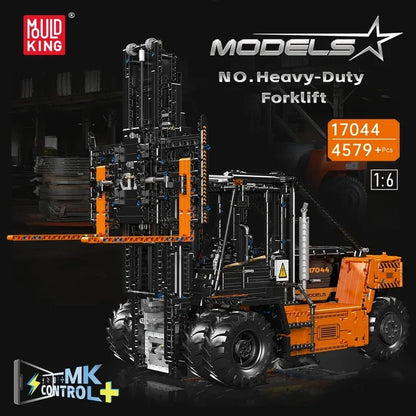 Tung gaffeltruck 1:6 med motor byggklossar MouldKing 17044