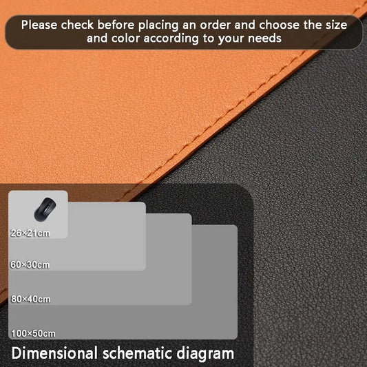 Stor skrivbordsunderlägg i PU-läder för mus och tangentbord
