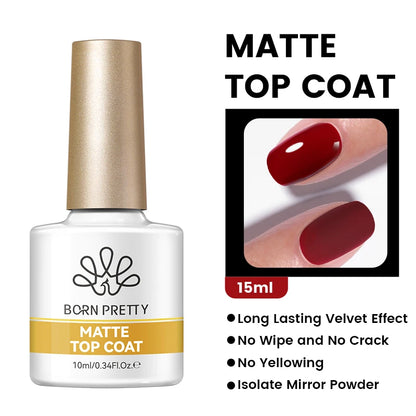BORN PRETTY 10ml Base Gel Top Coat Rubber Gel Reinforcement Gel for Nails Tools Soak Off UV LED Nail Varnish Function Gel