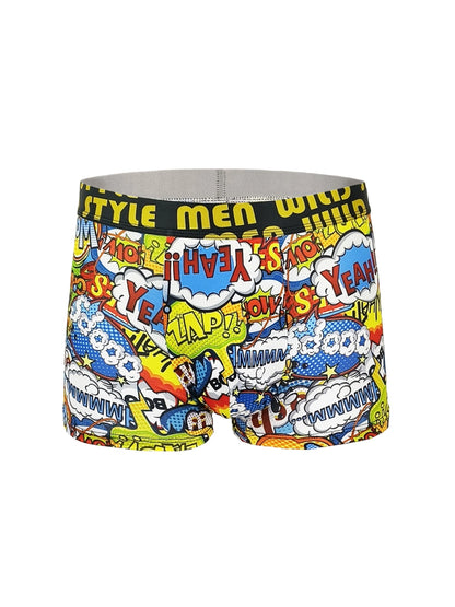 Herr Boxershorts 3-pack Polyester – Graffiti & Comic Pop Art Streetstyle, S–2XL