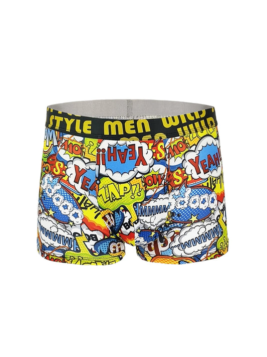 Herr Boxershorts 3-pack Polyester – Graffiti & Comic Pop Art Streetstyle, S–2XL