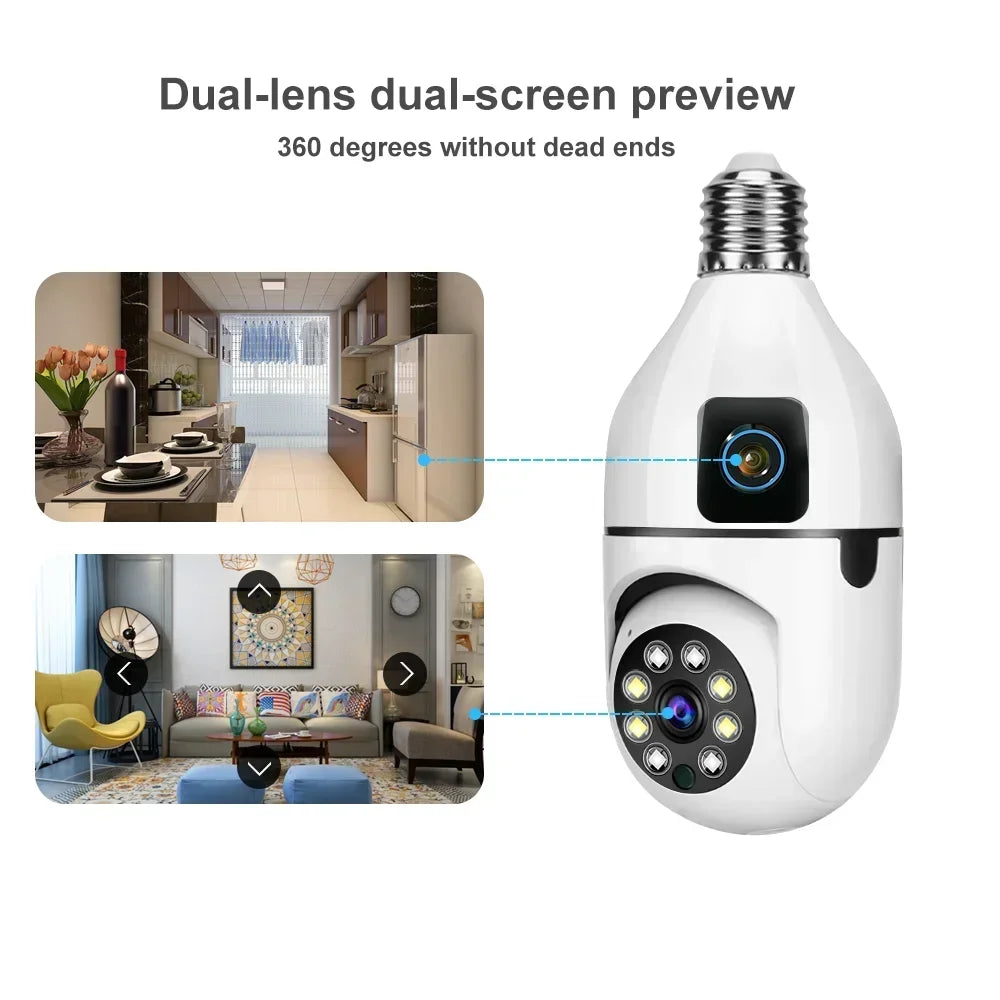 WiFi IP Camera E27 Bulb Cam 8MP Wireless Baby Monitor AI Tracking Security Video Surveillance Pet Cameras 5MP SmartLife Indoor