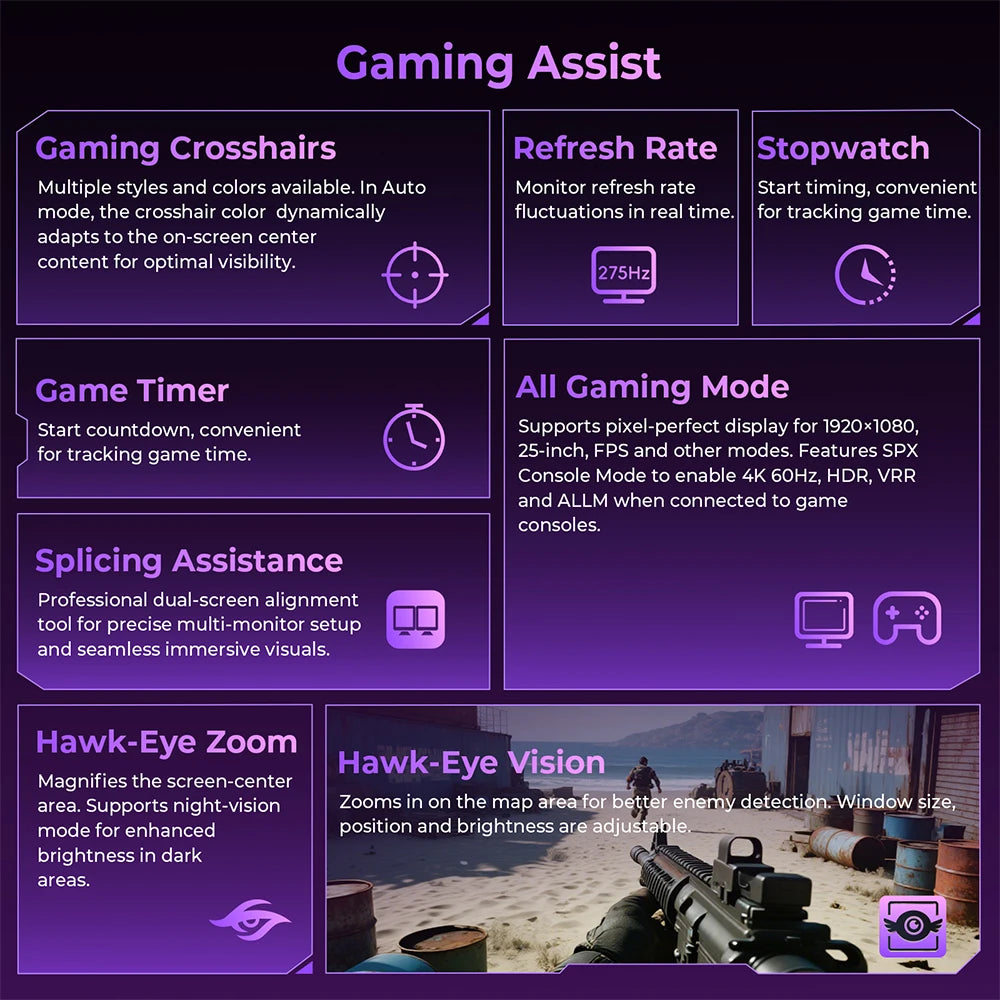 TITAN ARMY KF271S PLUS 27inch 240Hz Gaming Monitor - QHD Fast IPS, 2560x1440, HDR400, Height-Adjustable Stand, Dual RGB Edge Lights, DP/HDMI, Competitive Esports & Pro Gaming