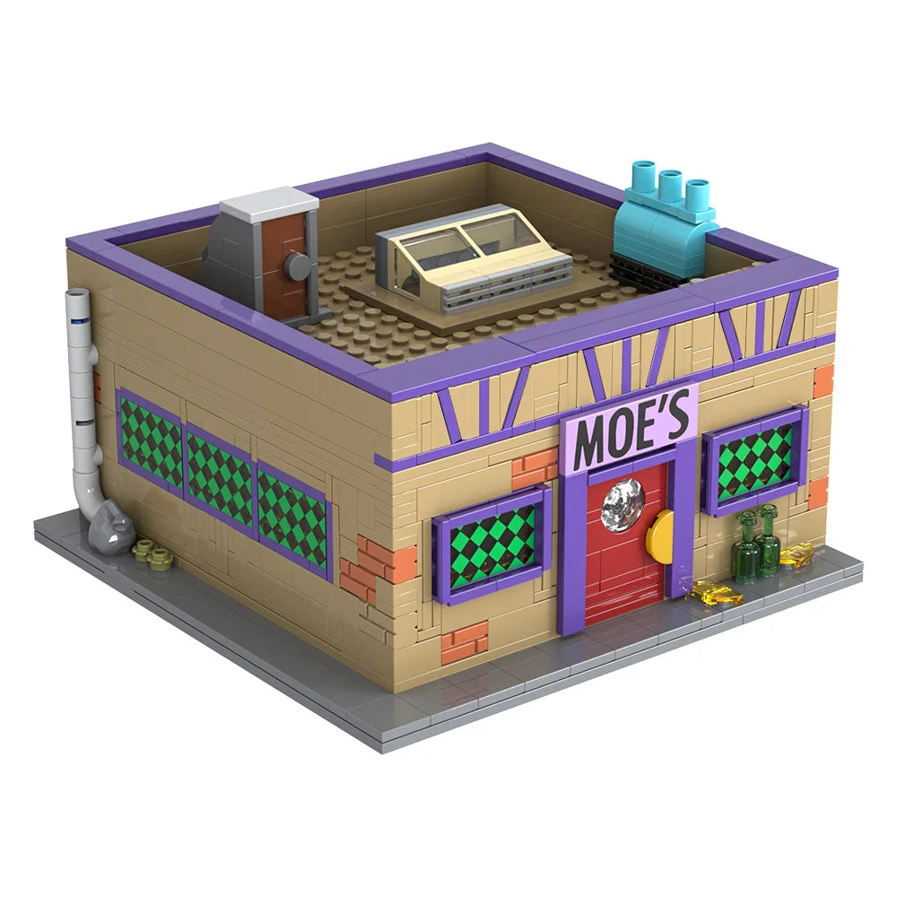 MOC Simpsons Anime Moe's Tavern Byggklossar Modell
