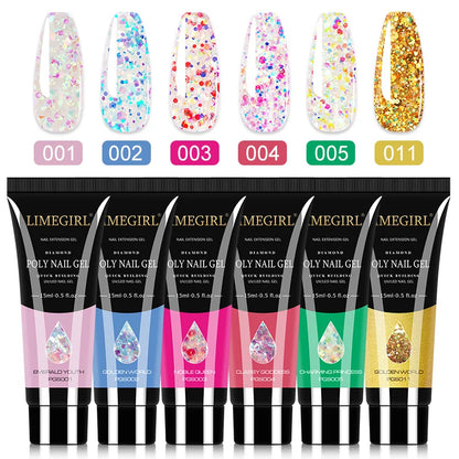 Poly Nail Gel Set 6/8PCS Poly Nail Gel Set For Nail Extension Transparent Brown Finger Quick Building Gel Poly Extension Gel Set