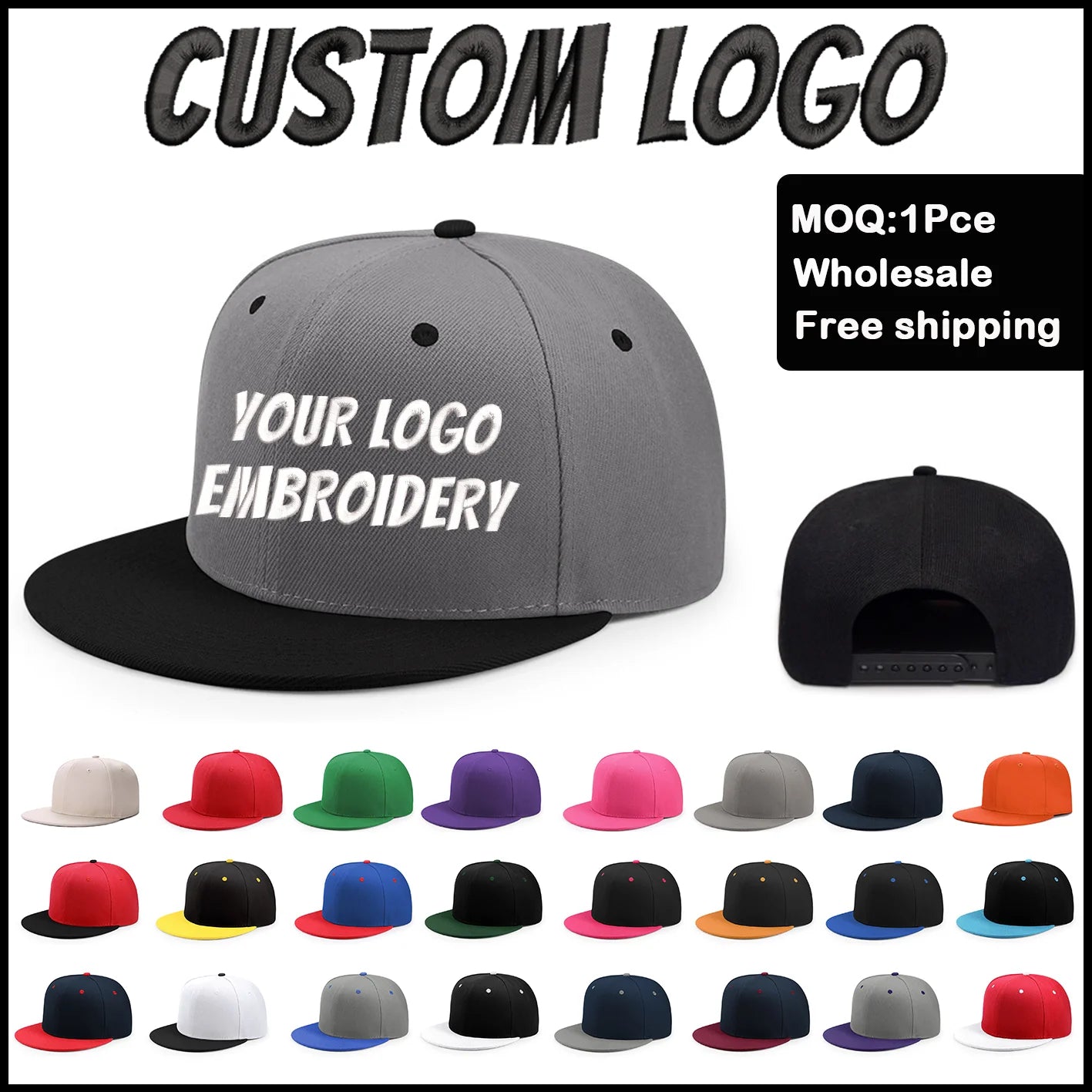 FEDORYN Snapback Keps Splice-Färger Hip Hop – 40 Färger Akryl/Polyester Justerbar Unisex Anpassad Brodyr Tryck Grossist Dropshipping