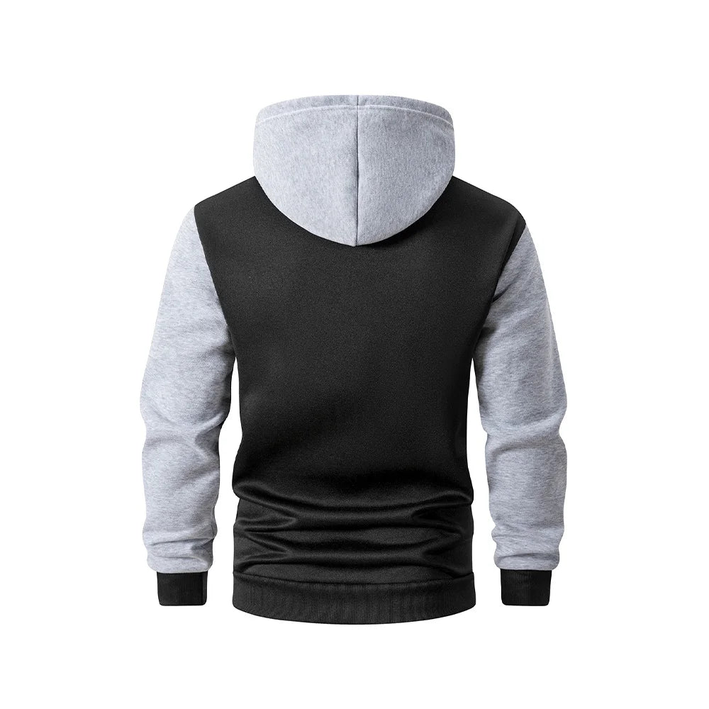 Herr Oversized Hoodie med Dragkedja – Casual Sweatshirtjacka, 3 Färger