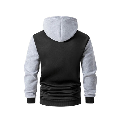 Herr Oversized Hoodie med Dragkedja – Casual Sweatshirtjacka, 3 Färger