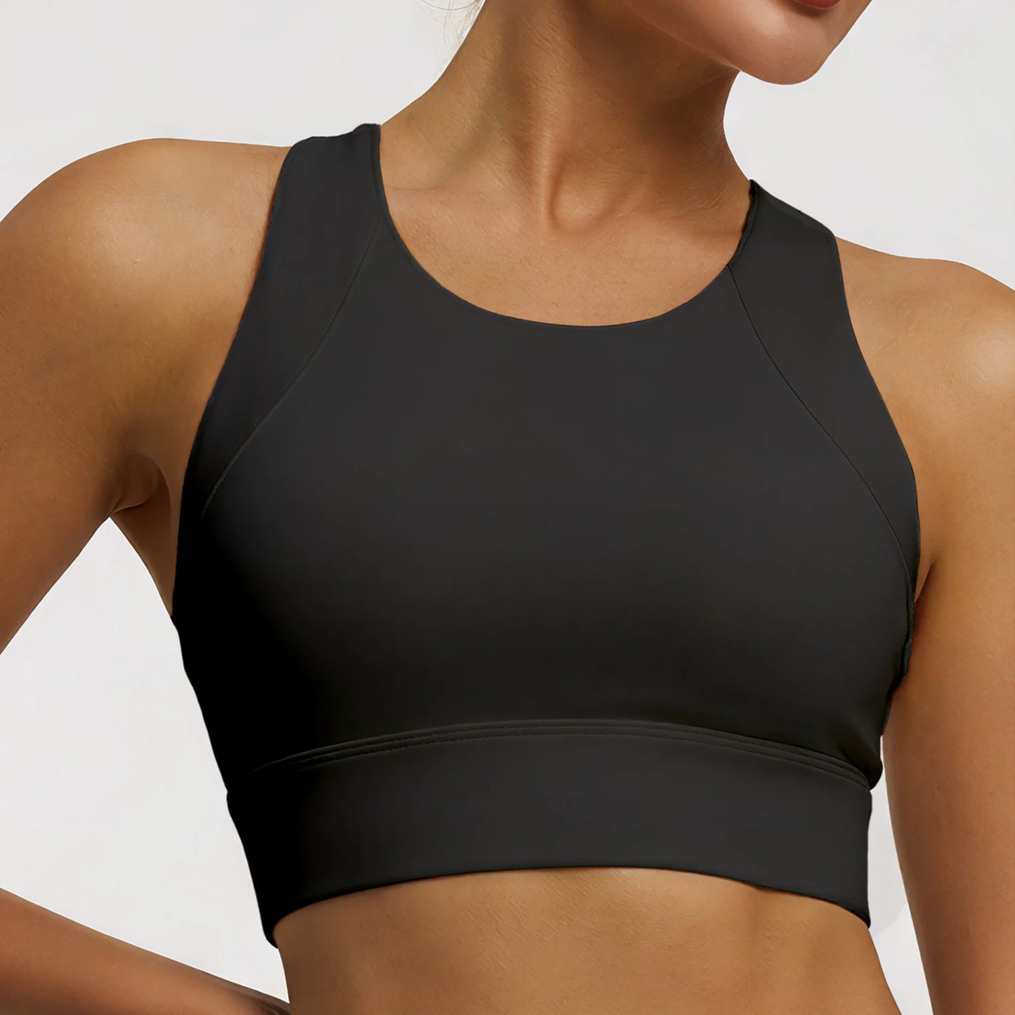 Dam Sport-BH Yoga Linne – Halterneck Inbyggda Kuddar Högintensiv StötDämpning Tennis, 5 Färger S–XXL