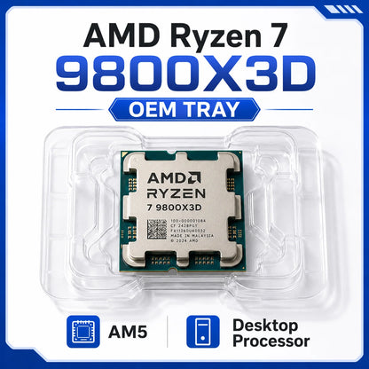 AMD Ryzen 7 9800X3D Processor 8-Core 16-Thread AM5 Desktop CPU 3D V-Cache Gaming Processor Tray No Box