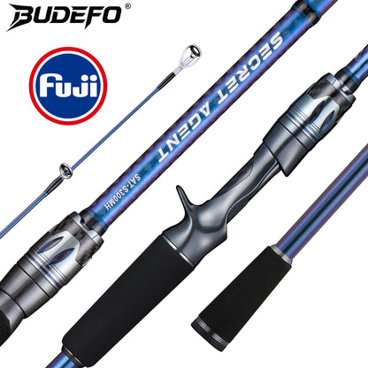 BUDEFO SECRET AGENT Lure Fishing Rod 1.8m 2.4m 3.0m  30T Carbon Spinning Baitcasting FUJI Guide Travel Lure Rod 2-70g L/ML/M/MH