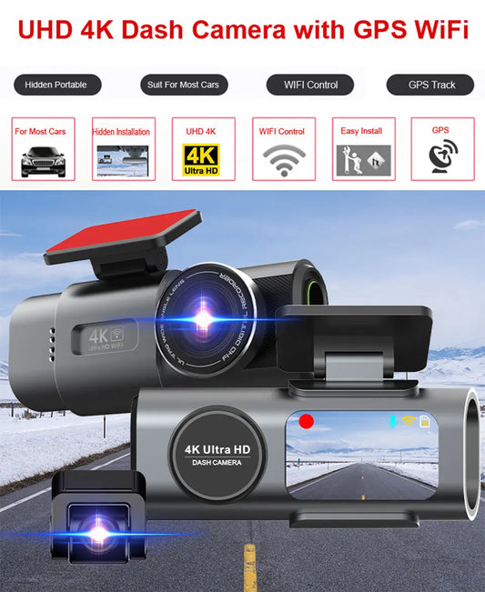 Dashcam 4K UHD B53P – Sony IMX415, GPS, WiFi, Nattseende, CarPlay/Android Auto, 24h Parkering