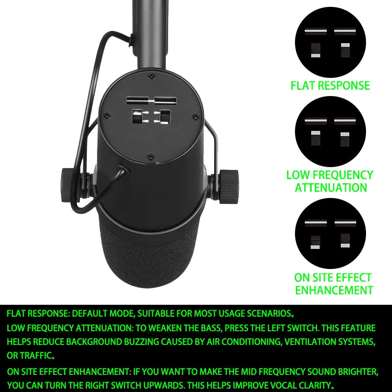 SM7B Dynamic Podcast Microphone with Anti Shock Bracket, Suitable for Live Vocal Recording, Performance, and Studio Use SM7DB