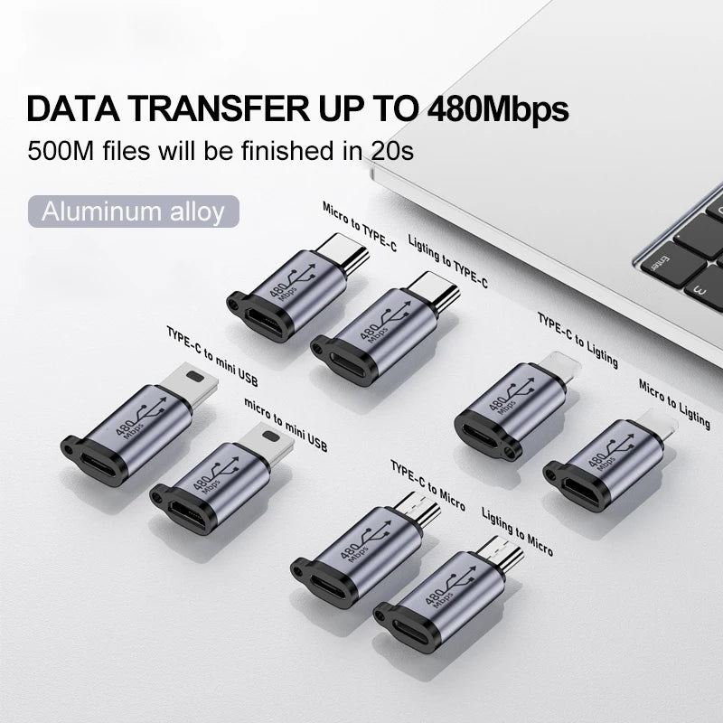 USB C To Lighning Adapter USB C Cable To IOS Fast Charging Connector Lighning Male to Type C Female Converter For iPhone