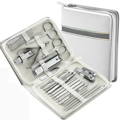 26 Pcs Manicure Set Stainless Steel Nail Clippers Cuticle Nipper Pedicure Care Tool Dead Skin Scissor Cleaning Grooming Ki