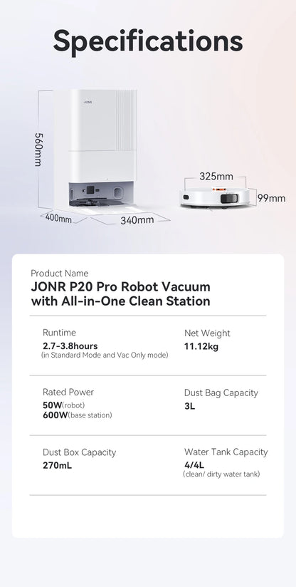 JONR Robotdammsugare P20 Pro Internationell Utgåva