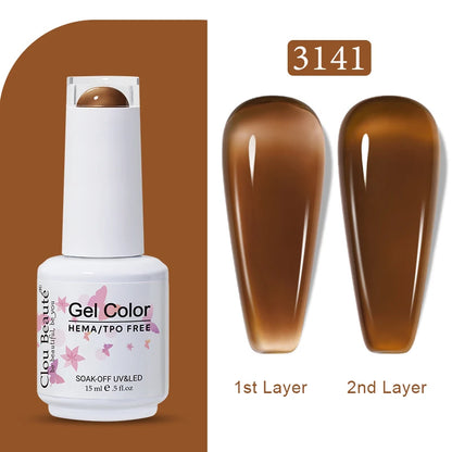 Clou Beaute Transparent French Gel Polish Translucent Nude Pink Red Jelly Glass Milky White Varnish Rainbow Color Nail Art