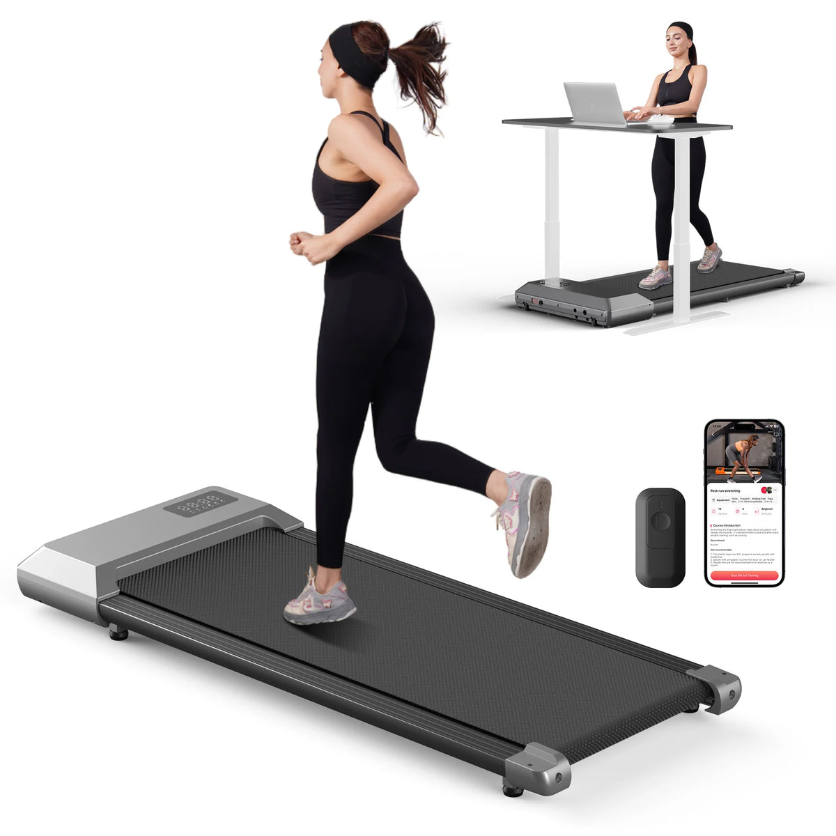 Löpband och Walking Pad för Hemmabruk – 2,5 HK, Max 159 kg, LED-display och PitPat-app