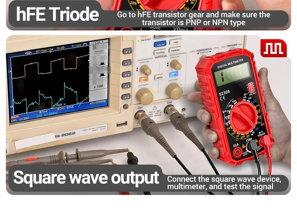ANENG SZ308 digital multimeter med VD802-spänningspenna