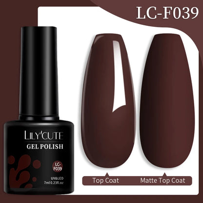 LILYCUTE 129 Colors 7ML Nail Gel Polish Nail Supplies Vernis Semi Permanent Nail Art Manicure Soak Off LED UV Gel Nail Varnishes