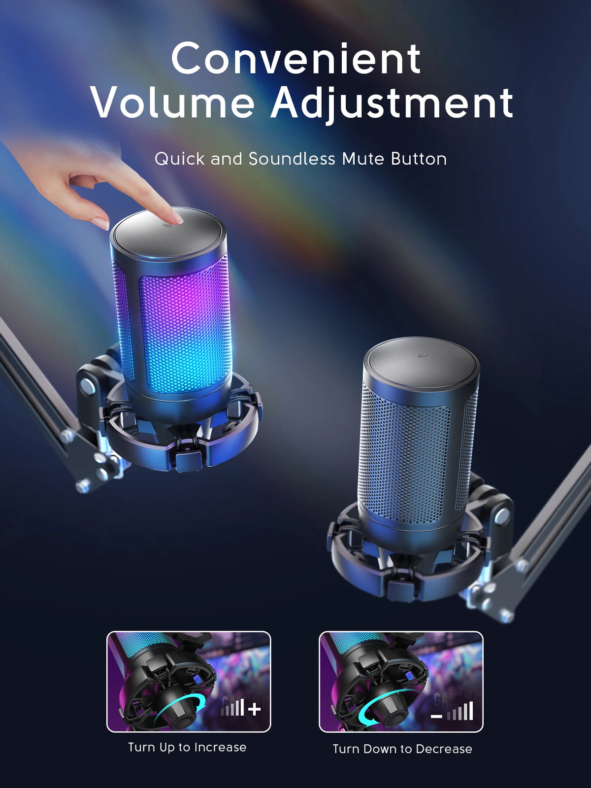 FIFINE A6T USB-mikrofonkit med RGB och bomarm