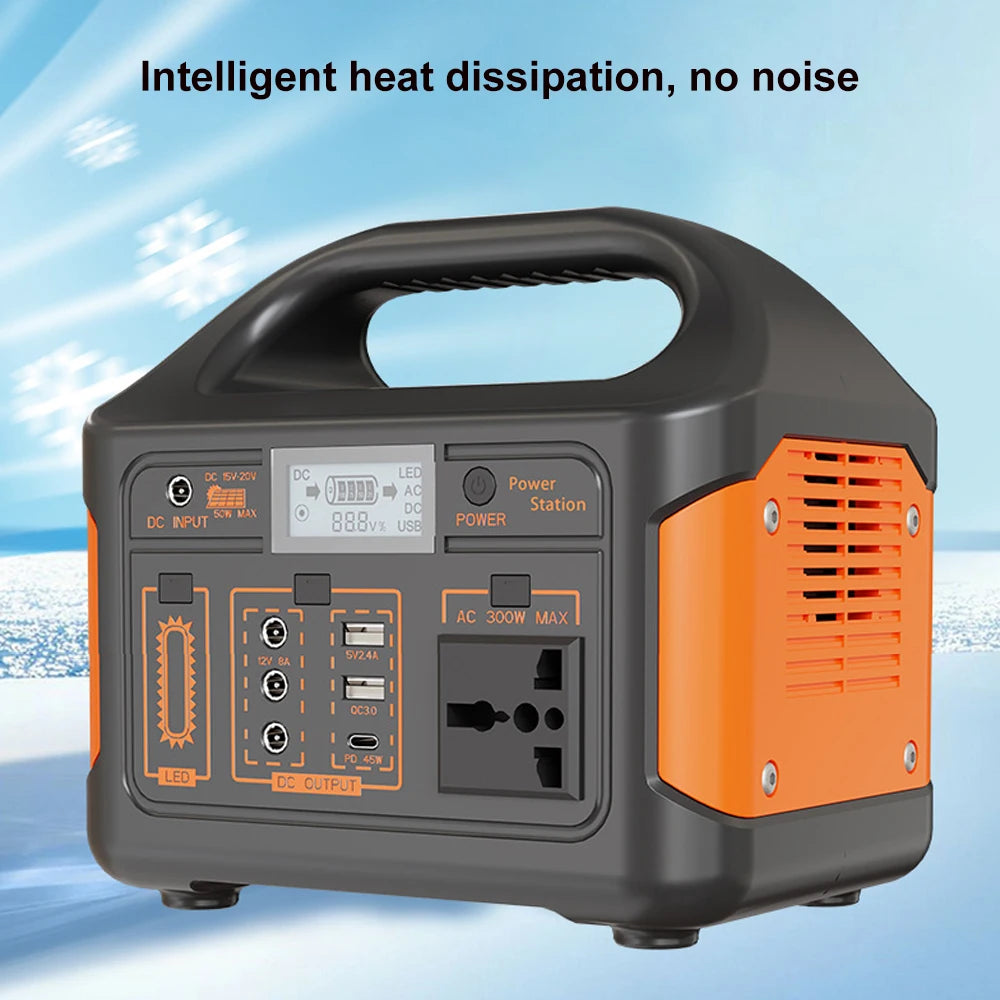 GaiaRay 500W 300W Portable Power Station AC 220V Solar Generator LiFePO4 Battery Emergency Power Plant Outdoor Fishing Tool LED